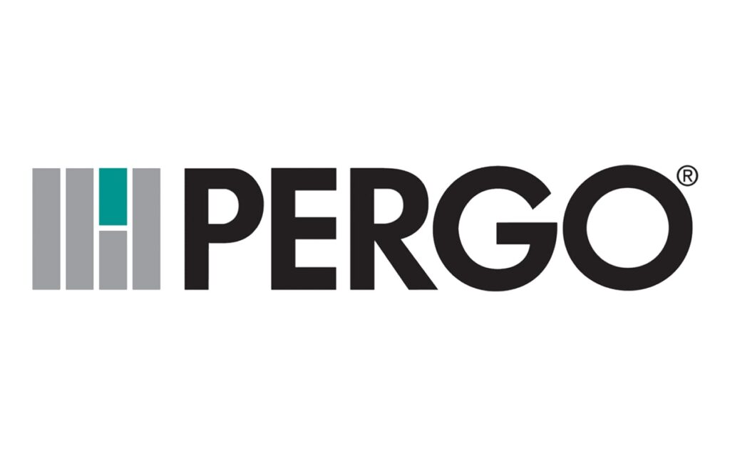The logo for Pergo laminate flooring.